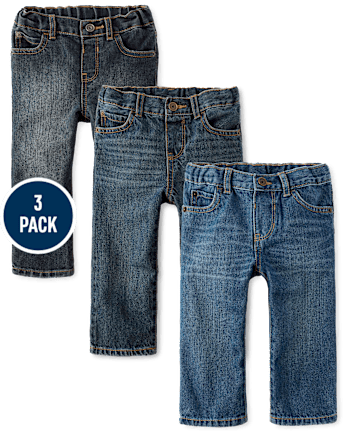 Baby And Toddler Boys Straight Jeans 3-Pack