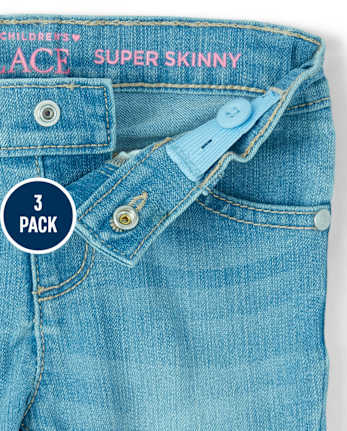 Lot de 3 jeans basiques super skinny pour bébé et toute-petite fille