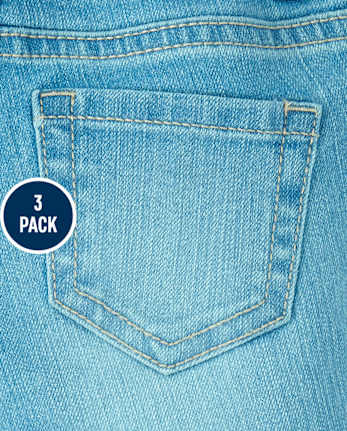 Lot de 3 jeans basiques super skinny pour bébé et toute-petite fille