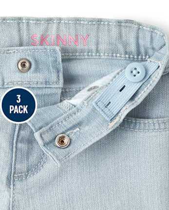 Lot de 3 jeans skinny basiques pour bébé et toute-petite fille