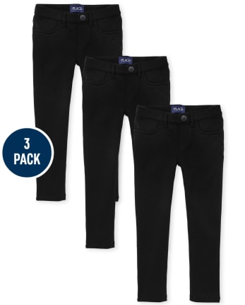 Girls Black Cotton Blend Jeans & Jeggings Pack of 2