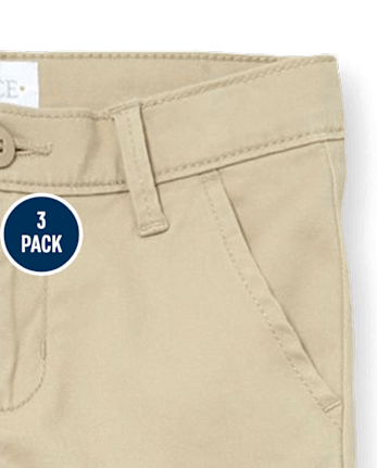 Lot de 3 pantalons chino skinny extensibles pour uniformes pour filles