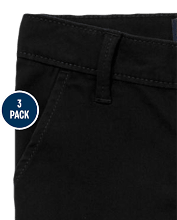 Lot de 3 pantalons chino skinny extensibles pour uniformes pour filles