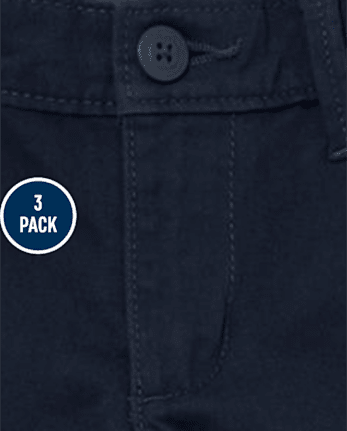 Lot de 3 pantalons chino skinny extensibles pour uniformes pour filles
