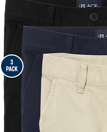 Pack 3 Shorts Chinos Elásticos Uniforme Niña - Estrecho