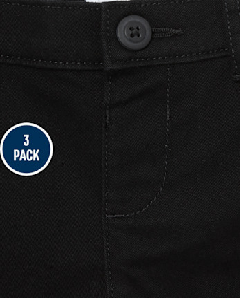 Niños pequeños Niña Uniform Stretch Chino Shorts 3-Pack