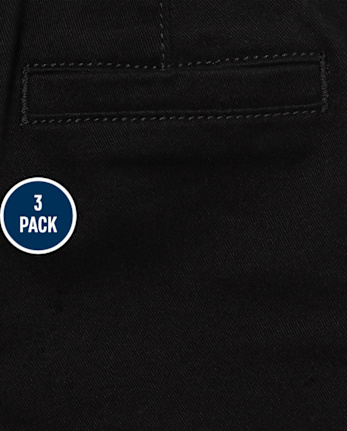 Niños pequeños Niña Uniform Stretch Chino Shorts 3-Pack