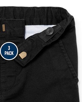 Baby And Toddler Boys Uniform Relaxed Straight Chino Pants 3-Pack