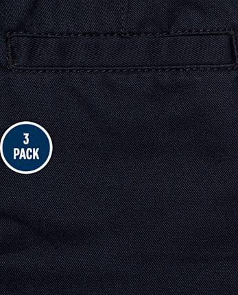 Baby And Toddler Boys Uniform Relaxed Straight Chino Pants 3-Pack