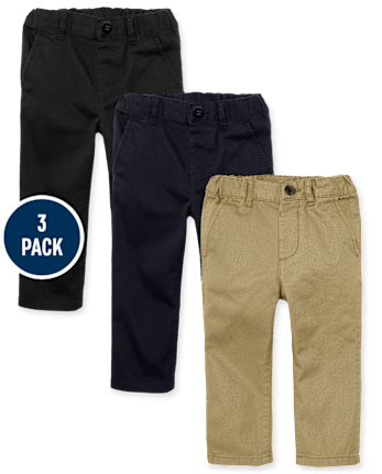 Lot de 3 pantalons chino droits et décontractés pour bébés et tout-petits garçons