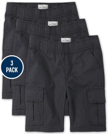 Paquete de 3 pantalones cortos tipo cargo de uniforme para niños