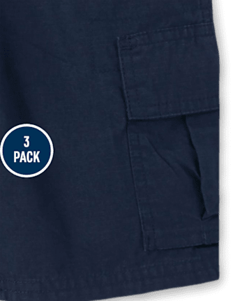 Lot de 3 shorts cargo à enfiler pour garçon