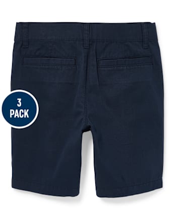 Boys Uniform Stretch Chino Shorts 3-Pack