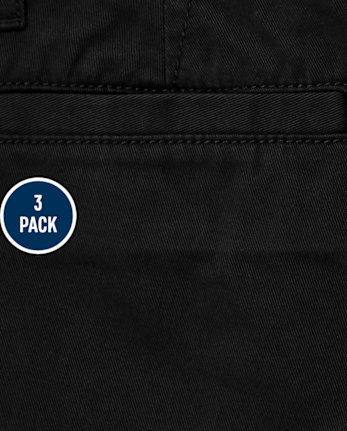Boys Uniform Stretch Chino Shorts 3-Pack