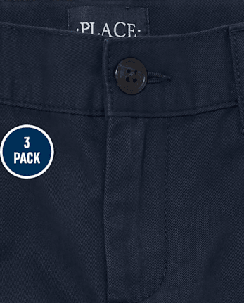 Lot de 3 shorts chino extensibles uniformes pour garçon
