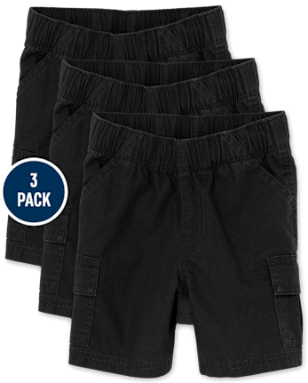 Baby And Toddler Boys Pull On Cargo Shorts 3-Pack
