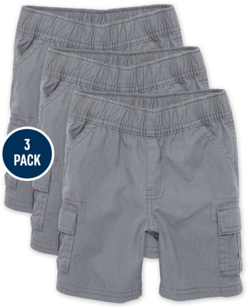 Baby And Toddler Boys Pull On Cargo Shorts 3-Pack