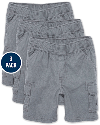Lot de 3 shorts cargo à enfiler pour bébés et tout-petits garçons