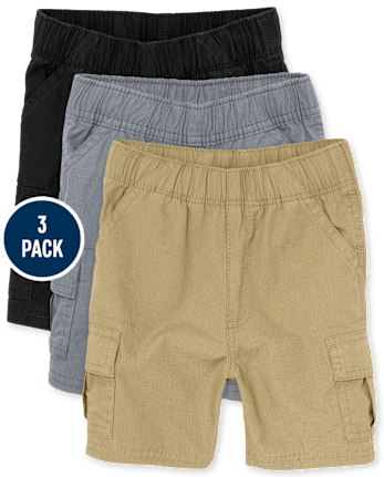 Lot de 3 shorts cargo à enfiler pour bébés et tout-petits garçons