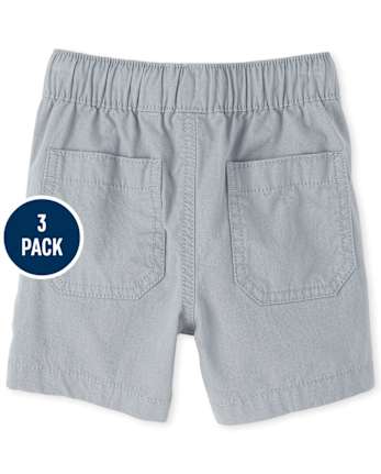Baby And Toddler Boys Pull On Jogger Shorts 3-Pack