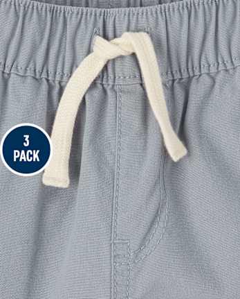 Baby And Toddler Boys Pull On Jogger Shorts 3-Pack