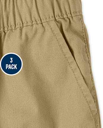 Baby And Toddler Boys Pull On Jogger Shorts 3-Pack