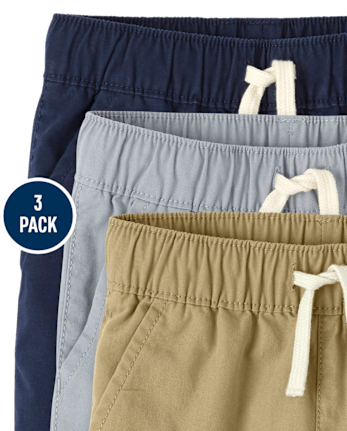 Paquete de 3 pantalones cortos tipo jogger para bebés y niños pequeños