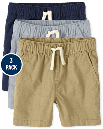 Baby And Toddler Boys Pull On Jogger Shorts 3-Pack