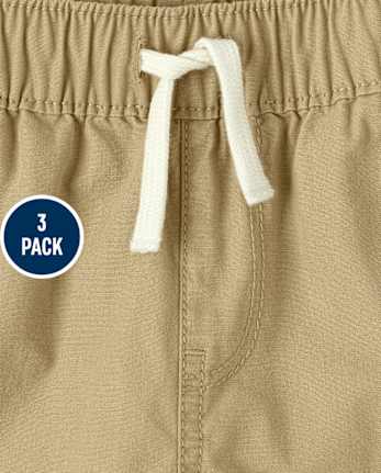 Paquete de 3 pantalones cortos tipo jogger para bebés y niños pequeños