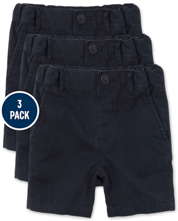 Lot de 3 shorts chino uniformes pour bébés et tout-petits garçons