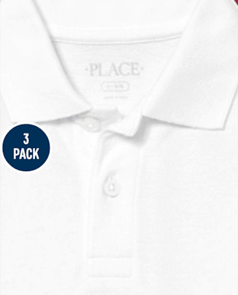 Boys Uniform Soft Pique Polo 3-Pack