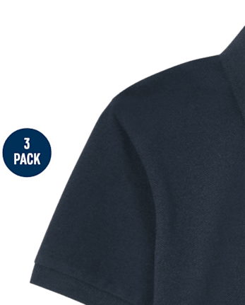 Boys Uniform Soft Pique Polo 3-Pack