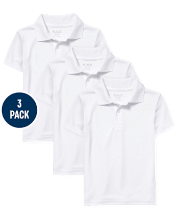 Polo de rendimiento uniforme para niños, paquete de 3