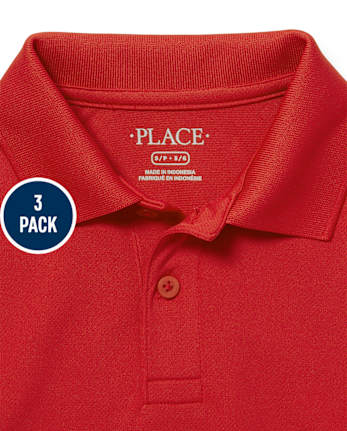 Polo de rendimiento uniforme para niños, paquete de 3