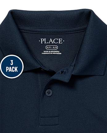 Polo de rendimiento uniforme para niños, paquete de 3