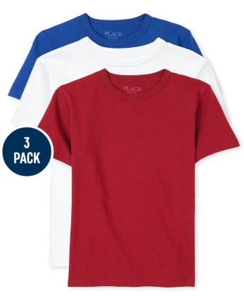 Paquete de 3 camisetas básicas con capas de uniforme para niños