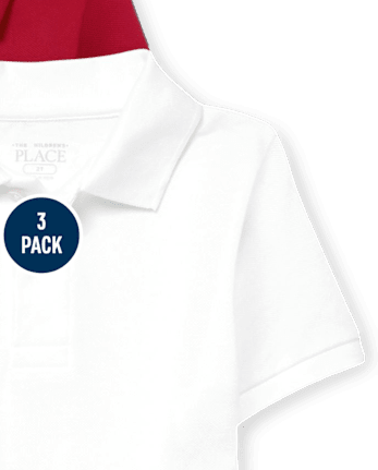 Lot de 3 polos uniformes en piqué pour bébés et tout-petits garçons