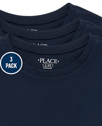 Paquete de 3 camisetas básicas con capas de uniforme para niñas