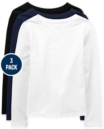 Lot de 3 t-shirts superposés basiques pour filles