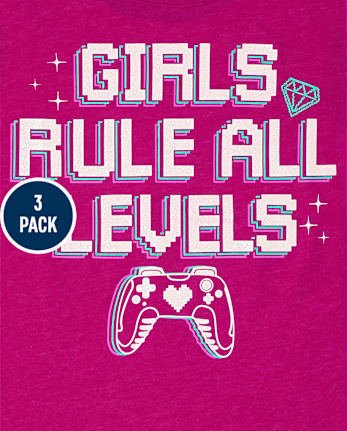 Girls Video Game Graphic Tee 3-Pack