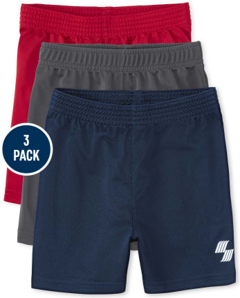 Toddler Boys Basketball Shorts 3-Pack