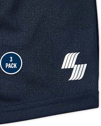 Paquete de 3 pantalones cortos de baloncesto para niños pequeños