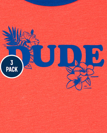 Baby And Toddler Boys Dude Top 3-Pack