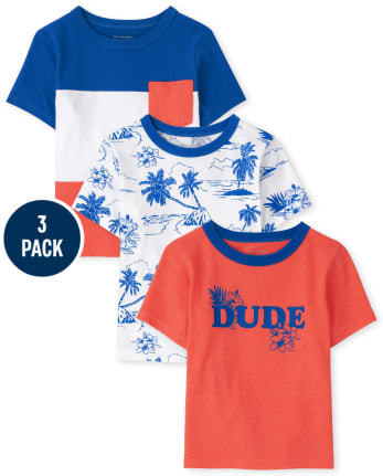 Baby And Toddler Boys Dude Top 3-Pack