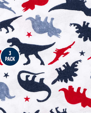 Pack de 3 camisetas sin mangas Americana Dino para niños pequeños