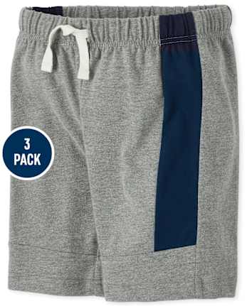 Pack de 3 pantalones cortos colorblock para niños