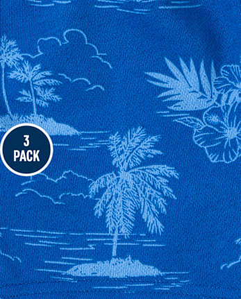 Toddler Boys Ocean French Terry Shorts 3-Pack