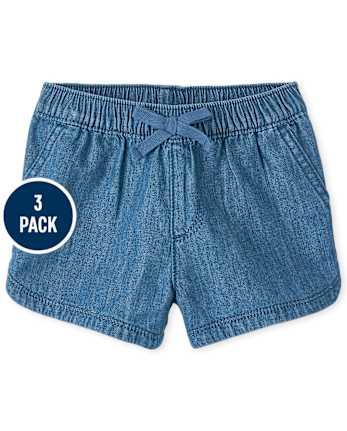 Toddler Girls Pull On Shorts 3-Pack