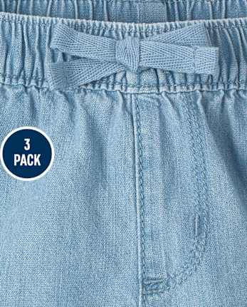 Toddler Girls Pull On Shorts 3-Pack