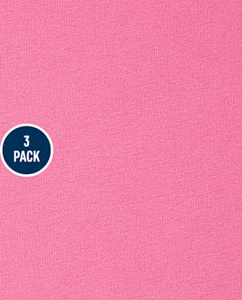 Girls Curved Hem Tee Shirt 3-Pack